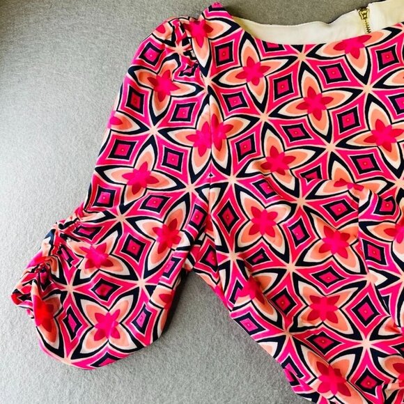 Eliza J Women's Geometric Sheath Dress Size 16 Knee Length Half Sleeve Pink - Picture 8 of 13